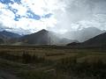 Rain in a valley outside Lhasa